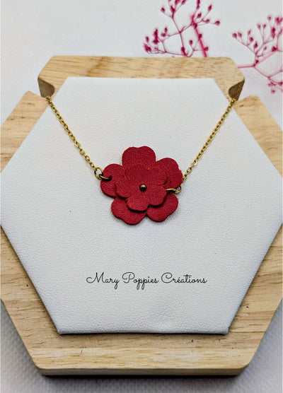 Collier ras du cou Coquelicot