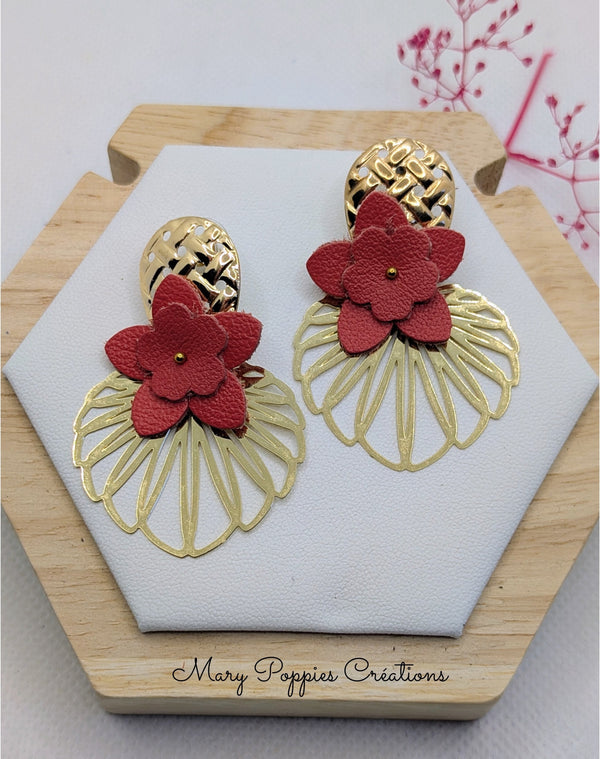 Boucles d'oreilles Hibiscus