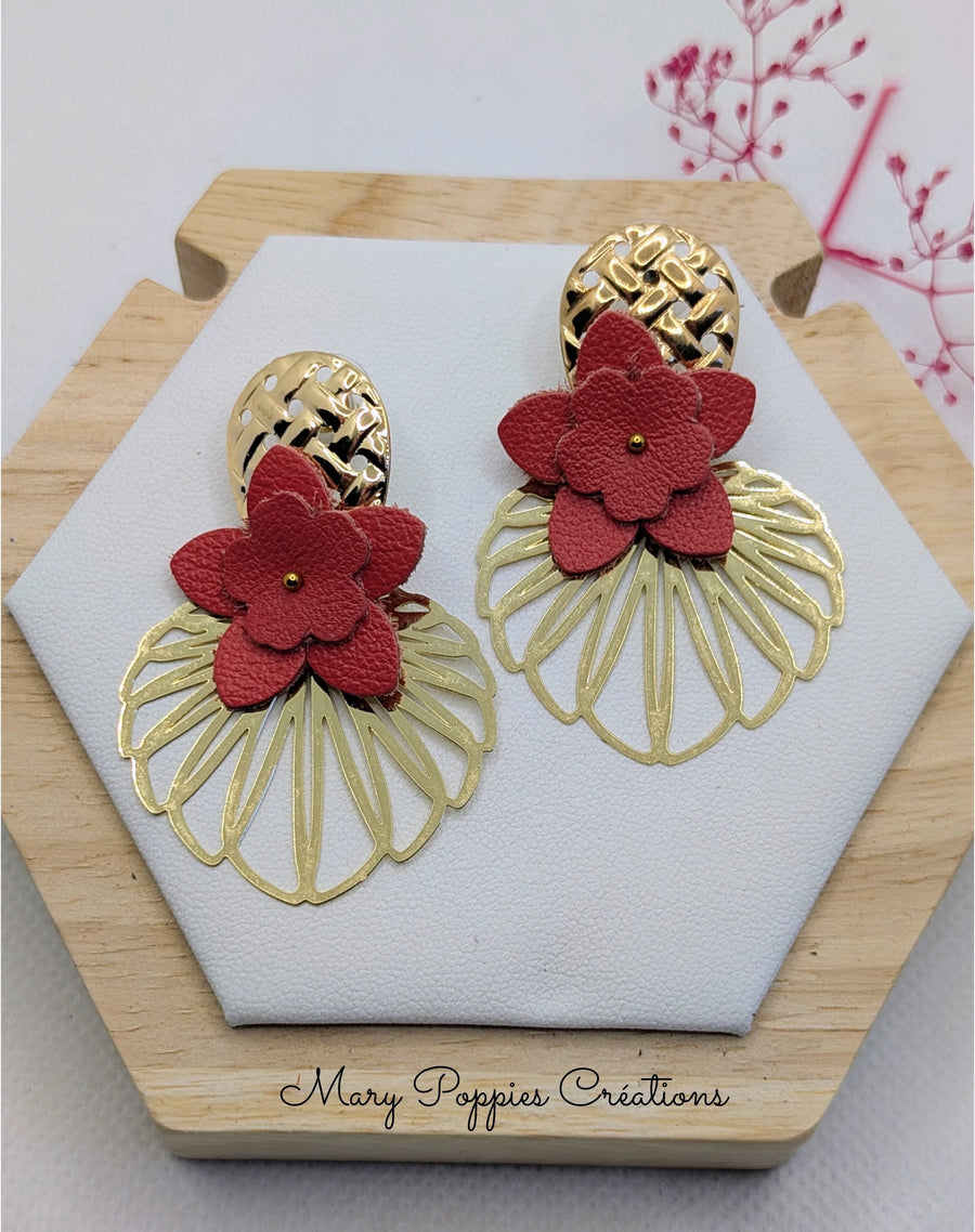 Boucles d'oreilles Hibiscus